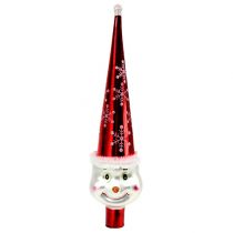 Figura superiore dell&#39;albero Pupazzo di neve 30 cm Rosso, bianco