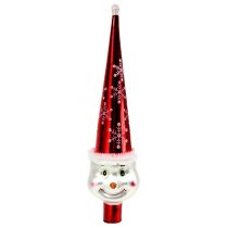 Prodotto Figura superiore dell&#39;albero Pupazzo di neve 30 cm Rosso, bianco