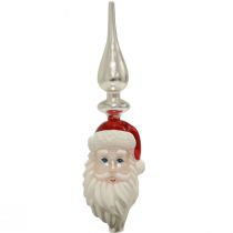 Prodotto Parte superiore dell&#39;albero in vetro Babbo Natale parte superiore dell&#39;albero di Natale colore H34cm