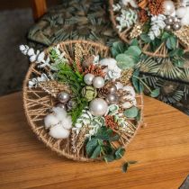 Prodotto Decorazione fiori di cotone decorazione naturale in cotone essiccato Ø6cm 12 pz