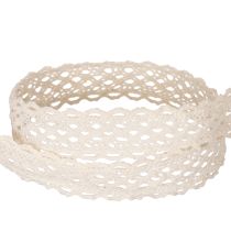 Prodotto Nastro di pizzo di cotone per decorazioni e lavori artigianali, largo 15 mm, lungo 10 m.