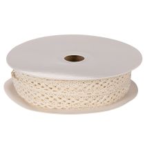 Prodotto Nastro di pizzo di cotone per decorazioni e lavori artigianali, largo 15 mm, lungo 10 m.