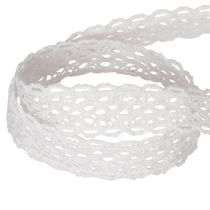 Prodotto Nastro di pizzo in cotone, nastro decorativo fine per lavori artigianali, largo 15 mm, lungo 10 m.