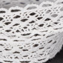 Prodotto Nastro di pizzo in cotone, nastro decorativo fine per lavori artigianali, largo 15 mm, lungo 10 m.