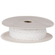 Prodotto Nastro di pizzo in cotone, nastro decorativo fine per lavori artigianali, largo 15 mm, lungo 10 m.