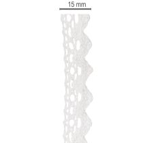 Prodotto Nastro decorativo in pizzo, passamaneria in cotone pregiato per lavori artigianali, larghezza 15 mm, lunghezza 10 m.