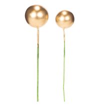 Prodotto Palline artificiali di bacche dorate su filo per composizioni festive, 2 cm, 48 pezzi