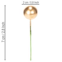 Prodotto Palline artificiali di bacche dorate su filo per composizioni festive, 2 cm, 48 pezzi