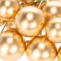 Prodotto Palline artificiali di bacche dorate su filo per composizioni festive, 2 cm, 48 pezzi