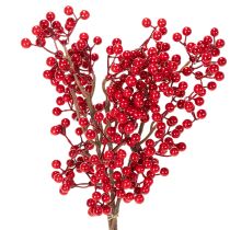 Prodotto Ramo di agrifoglio artificiale con bacche rosse, ramo decorativo per vasi, 47 cm, 3 pezzi