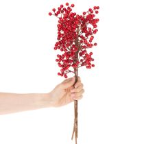 Prodotto Ramo di agrifoglio artificiale con bacche rosse, ramo decorativo per vasi, 47 cm, 3 pezzi