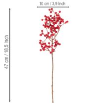 Prodotto Ramo di agrifoglio artificiale con bacche rosse, ramo decorativo per vasi, 47 cm, 3 pezzi