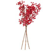 Prodotto Ramo di agrifoglio artificiale con bacche rosse, ramo decorativo per vasi, 47 cm, 3 pezzi