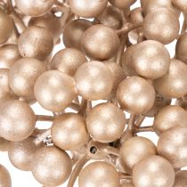 Prodotto Ramo di bacche artificiali, decorazione color champagne, 28 cm, 3 pezzi