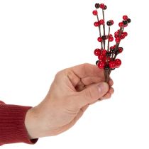 Prodotto Ramo artificiale con bacche rosse, 15 cm, 6 pezzi