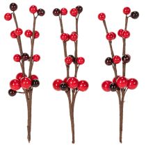 Prodotto Ramo artificiale con bacche rosse, 15 cm, 6 pezzi