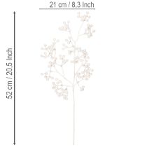 Prodotto Ramo artificiale di bacche bianche, per decorazioni/lavoretti creativi, 52 cm