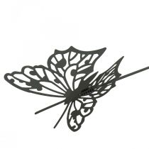 Tappo a fiore farfalla in metallo nero 10,5×8/44cm 3pz