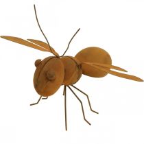 Figura decorativa ape, insetto in metallo, decorazione da giardino con patina L20cm H19cm