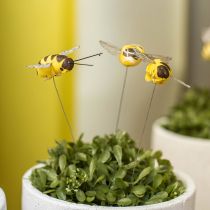 Ape su filo, spine per fiori, api decorative, arancio primaverile, giallo L4,5 cm 24 pezzi