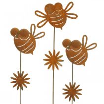 Prodotto Paletto da giardino ape, decorazione primaverile, paletto in metallo ruggine L24,5cm 6 pz