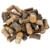 Prodotto Pezzi decorativi in legno di betulla con corteccia per lavori artigianali, 3 cm, 300 g