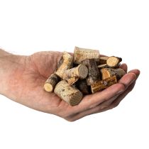 Prodotto Pezzi decorativi in legno di betulla con corteccia per lavori artigianali, 3 cm, 300 g