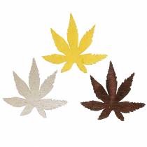 Prodotto Decorazione a dispersione foglie gialle, marroni, platino assortite 4 cm 72 pz