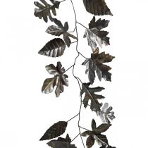 Decorazione da parete ghirlanda di metallo foglie in ottone L100cm L27cm