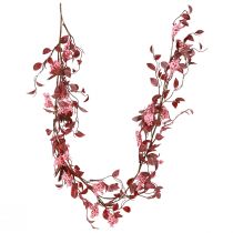Prodotto Ghirlanda di foglie decorazione autunnale appendiabiti decorativo in rosa 125 cm