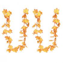 Prodotto Ghirlanda di foglie ghirlanda autunnale giallo arancio 168 cm 2 pezzi