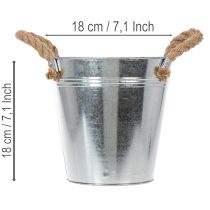 Prodotto Secchio in metallo lucido con manici in corda, Ø18 cm