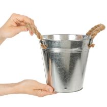 Prodotto Secchio in metallo lucido con manici in corda, Ø18 cm