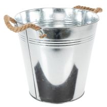 Prodotto Secchio in metallo lucido con manici in corda, Ø25 cm