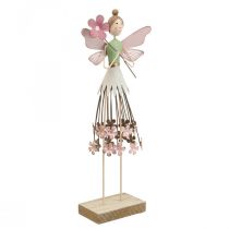 Decorazione da tavolo fata in fiore decorazione in metallo primavera fata rosa H30cm
