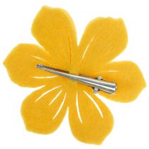 Fiore in feltro sulla clip 7 cm 24 pezzi