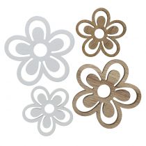 Fiore in legno bianco/natura 3cm - 4,5cm 48p