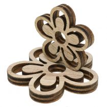 Fiore in legno bianco/natura 3cm - 4,5cm 48p