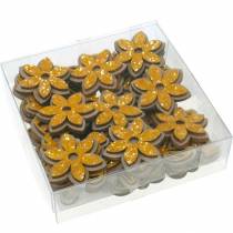 Prodotto Fiori e api da spargere decorazione con confettini in legno arancione primaverile 36 pz