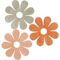 Prodotto Fiori da spargere arancio, albicocca, marrone per decorazioni sparse in legno 72 pz