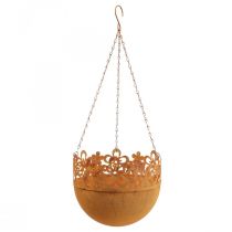 Prodotto Cesto appeso decorazione metallo ruggine decorazione sospesa Ø20cm H16cm
