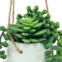 Prodotto Cestini sospesi piante grasse artificiali verdi assortiti 18 cm 3 pezzi