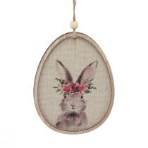 Prodotto Quadro fiore coniglietto nell&#39;uovo Decorazione uova di Pasqua in legno 9,5×12 cm 6pz