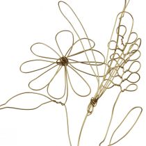 Prodotto Ghirlanda di fiori Appendiabiti decorativa in metallo motivo dorato prato 110 cm