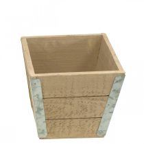 Prodotto Fioriera fioriera in legno shabby chic beige 12,5×14,5×14,5 cm