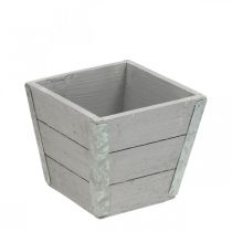 Prodotto Fioriera fioriera in legno shabby chic grigio 12,5×14,5×14,5 cm