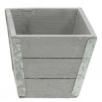 Prodotto Fioriera fioriera in legno shabby chic grigio 12,5×14,5×14,5 cm