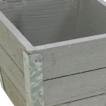 Prodotto Fioriera fioriera in legno shabby chic grigio 12,5×14,5×14,5 cm