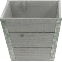 Prodotto Fioriera fioriera in legno shabby chic grigio 19x19x15,5cm