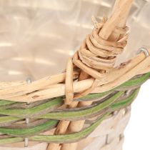 Prodotto Cesto portafiori con manico naturale verde grigio bianco Ø18–26cm Set da 3